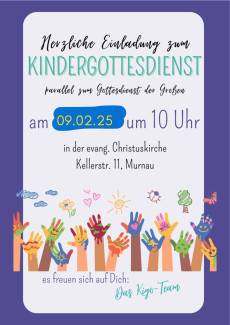 Plakat für Kindergottesdienst im Februar 25